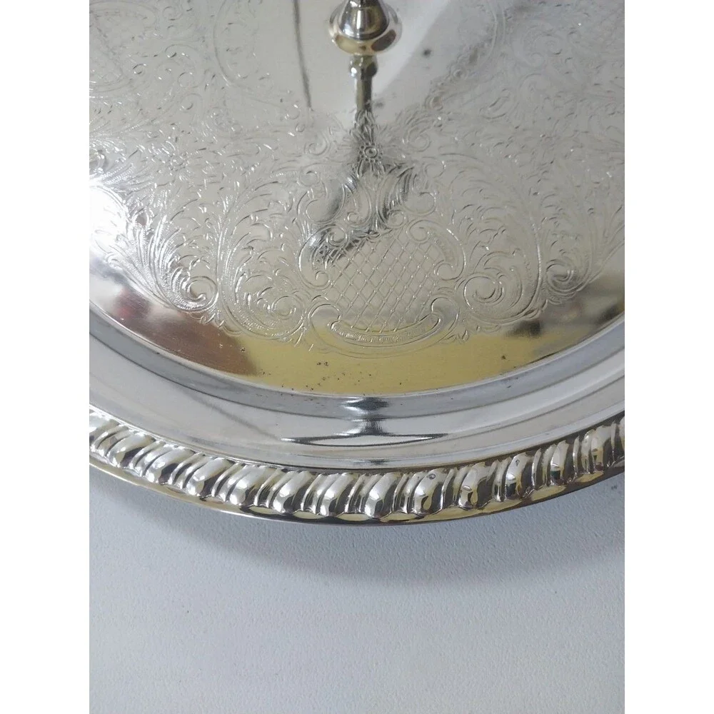 Vintage Irvinware Silver Plated Ornate Design Braided Rim 12